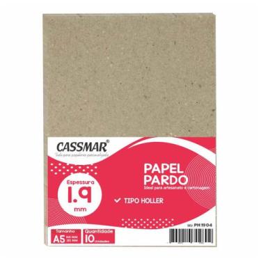 Imagem de Papel Pardo Tipo Holler para Cartonagem A5 1,9mm 148x210mm 10un - Cass