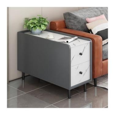 Imagem de Mesa lateral de sofá, mesa lateral, armário lateral, sala de estar, sofá, aparador, quarto, mesa de cabeceira, armário lateral criativo (cinza, 90 x 45 x 60 cm)