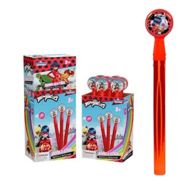 Imagem de Lança Bolha de Sabão Bubble Stick Personagens 130ml Bastão (Ladybug (1 Un))