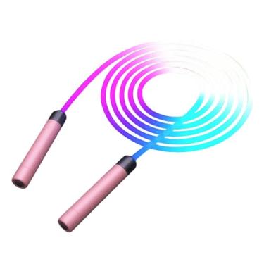 Imagem de Baoblaze Corda de pular infantil, ajustável, com luz que de cor, corda de pular rápida para exercícios de esportes ao ar livre, festas, exercícios de