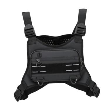 Imagem de Generic Bolsa de peito para atividades ao ar livre, bolsa utilitária leve para viagem, colete de neoprene para mulheres, homens, caminhadas, esportes, Preto