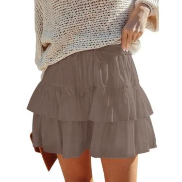 Imagem de Shorts Aoudery Flowy para mulheres, com babados, saias em camadas, mar