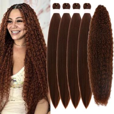 Imagem de Cabelo trançado Leticia Boho Marrom pré-esticado 500g 26cm
