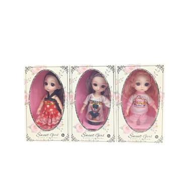 Imagem de Bonecas Sweet Girl Fashion Happy Partner  Kit com 3 Unidades Toys Impo