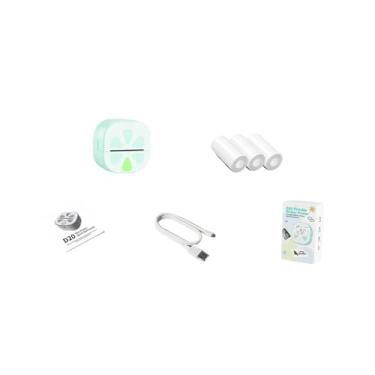 Imagem de predolo Impressora de adesivos Mini impressora de bolso USB recarregável sem tinta impressoras térmicas portátil fabricante de adesivos para anotações de, Verde