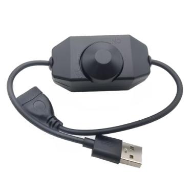 Imagem de Botão de LED USB com regulador de intensidade de intensidade de luz CC 5 V para 5050 3528 2835 fita de 5 volts (preto)