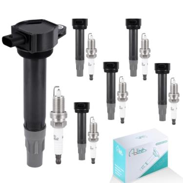 Imagem de AULINK Pacote De Bobinas Ignição Uf502 7781, 6 Velas Para Chrysler 300 Pacifica Sebring Town & Country, Dodge Avenger Grand Caravan Challenger Journey Charger Magnum, Volkswagen Routan 2.7L 3.5L 3.7