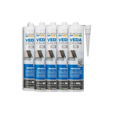 Imagem de 5 Veda Calha Cola Selante Rufo Telhado Emenda Multiuso Cinza - Barone