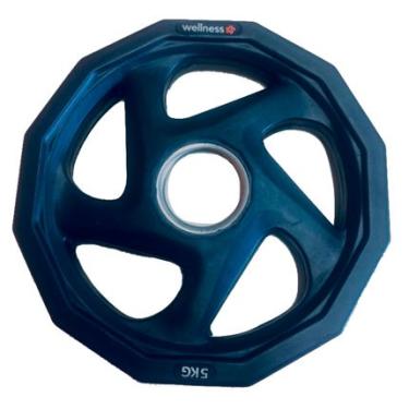 Imagem de Anilha 5,00Kg Rubber 5 Furos Wellness - WK014 WK014
