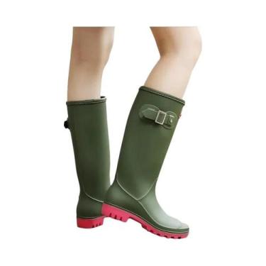 Imagem de Botas De Chuva Femininas Estilo Coreano De Cano Alto Impermeáveis Em P