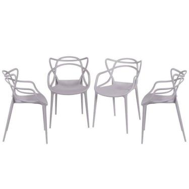 Imagem de Kit com 4 Cadeiras para Sala de Jantar Allegra Solna Cinza