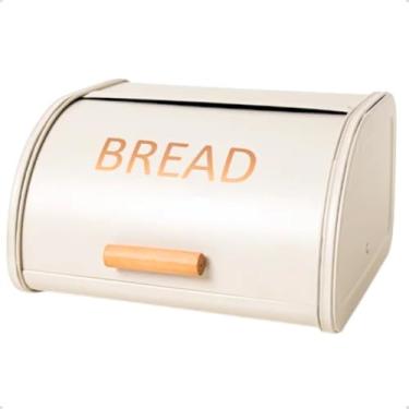 Imagem de Porta Pão de Aço Metal com Tampa Retrátil Cores (Areia)