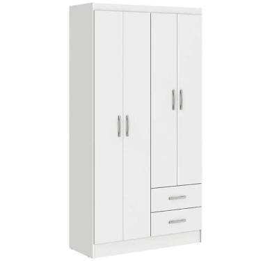 Imagem de Guarda Roupa Vitoria Solteiro 4 Portas 2 Gavetas San Marino Cor Branco