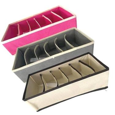 Imagem de KIT 2 Organizador de Gaveta 6 Divisórias Para Roupas Dobráveis