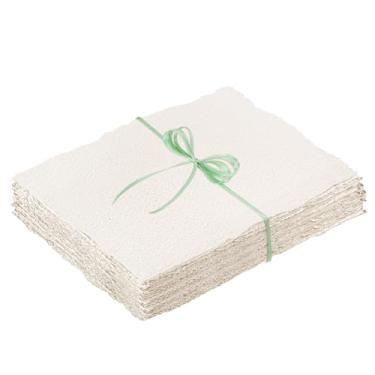 Imagem de 50 folhas de papel de borda decorada 5 x 9 cm, papel artesanal 160 g/m², papel de aquarela áspero/texturizado para convites de casamento, cartões, artesanato