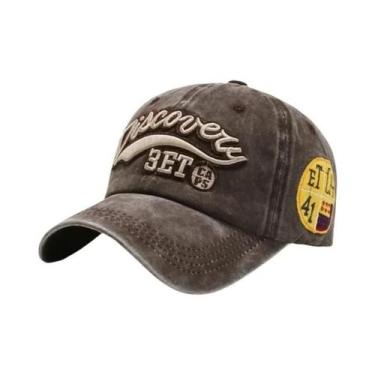 Imagem de Boné De Beisebol Vintage Unissex Em Algodão Lavado Moda De Verão Borda