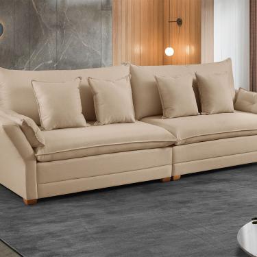 Imagem de Sofá Fixo 3 Lugares M-198 2,30m Estofados Martins Linho Bege