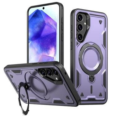 Imagem de SORAKA Capa para Samsung Galaxy A55 5G com suporte,compatível com MagSafe,Capa Galaxy A35 5G com chapa de ferro Capa resistente que absorve choques Proteção contra quedas de nível militar