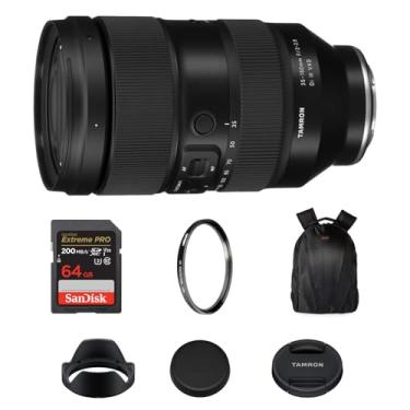 Imagem de Tamron Lente 35-150 mm f/2-2.8 Di III VXD (Sony E) com alcance de zoom multifuncional rápido, cartão Extreme PRO SDXC de 64 GB com velocidade de leitura de 200 MB/s, filtro UV Tiffen de 82 mm e kit de