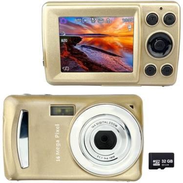 Imagem de KLIOMAX Câmera de vídeo e foto digital compacta de 16 MP com cartão SD de 32 GB, tela LCD de 2,4 polegadas, entrada de microfone, transferência de mídia USB, gravação HD para fotografia, vlog e