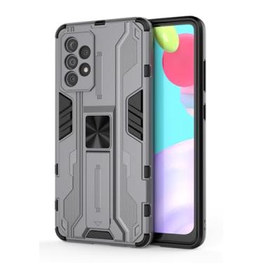 Imagem de SORAKA Capa para Samsung Galaxy A52 com suporte Capa de proteção resistente para Samsung Galaxy A52s 5G Capa com placa de metal para suporte magnético para carro Capa Silm Fit