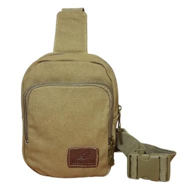 Imagem de Bolsa Transversal Shoulder Bag Unissex de Lona KV2497 (Bege)