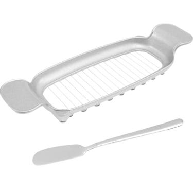 Imagem de Cortador de queijo e manteiga, cortador de queijo, ferramenta de corte de queijo, cortador de comida de queijo, cortador de manteiga de aço inoxidável, portátil, lavável na lava-louças para bolos de