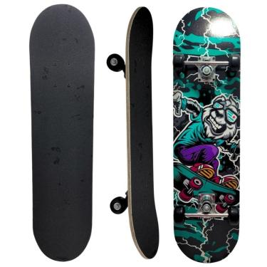 Imagem de Skate Board Infantil Funs Iniciante Esporte Suporta Até 50Kg