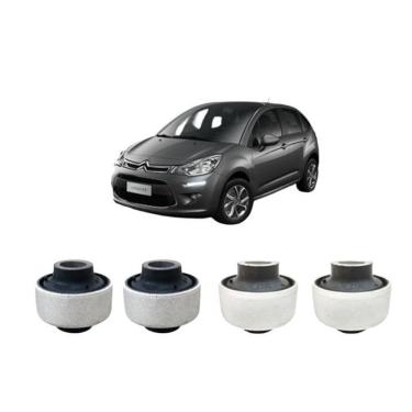 Imagem de Kit 4 Bucha Bandeja Dianteira Citroen C3 2015 2016 2017 2018