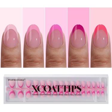 Imagem de Press On Nails Bartbox Nails XCOATTIPS Pink French Tip - btartboxnails