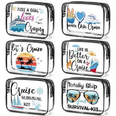 Imagem de Bolsas de maquiagem Cunno Cruise Transparente PVC Impermeável x6