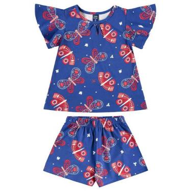 Imagem de Conjunto Bata e Short Menina Bee Loop, Azul, 10