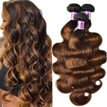 Imagem de Pacotes de extensão de cabelo UNICE Brown Highlight Body Wave 3