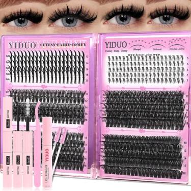 Imagem de Kit de extensões de cílios YIDUO Lash Clusters com colagem e removedor