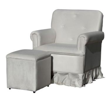 Imagem de Poltrona Laura Amamentação Balanço Mais Puff - Quarto Bebê Amamentação