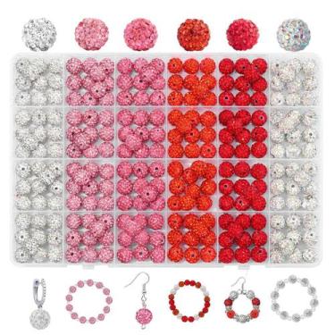 Imagem de Conjunto Beads Novani 10 mm de strass Clay Beads 240 unidades rosa