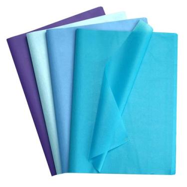 Imagem de Papel de seda Fuutreo 300 folhas azuis 35x50 cm a granel