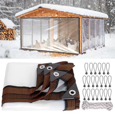 Imagem de Capa para galinheiro de 1,6 x 3 m para o inverno - Lona impermeável durável para galinheiro com cordões elásticos e corda