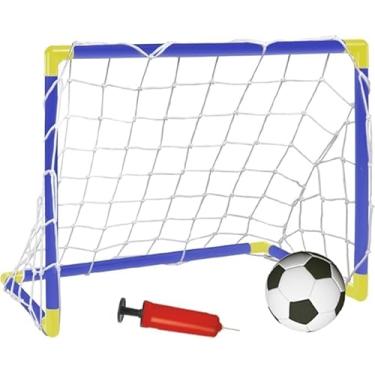 Imagem de Trave de Futebol Infantil com Rede e Bomba de Ar – Brinquedo Educativo e Esportivo, Plástico Resistente, Ideal para Brincar em Casa ou ao Ar Livre