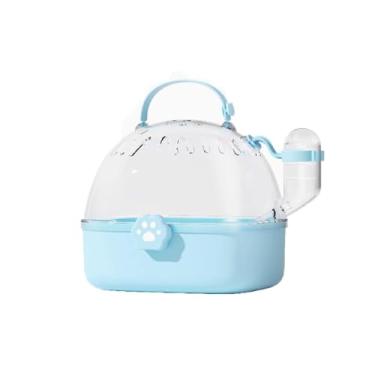 Imagem de Gaiola de pássaro papagaio gaiola de pássaro ao ar livre pequena portátil acrílico take-away especial ninho de pássaro (azul)