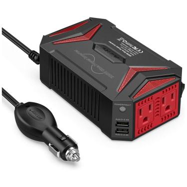 Imagem de Inversor de Potência 300W DC 12V para AC Tomada AC e Porta USB 4.2A, 110v, BESTEK 8523712696, Vermelho