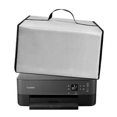 Imagem de EiiJugaloo Capa protetora de nylon 600D resistente antiestática à prova d'água para PIXMA TS6420a/TS3720 multifuncional sem fio impressora jato de tinta [impressão, cópia, digitalização] (prata)