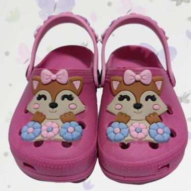 Imagem de Sandália Infantil Feminina Babuche Estampa de Raposinha Leve e Confort