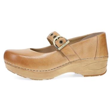 Imagem de Dansko Tamancos femininos XP 2.0 Mary Jane – Sapatos de couro antiderrapante com suporte de arco, palmilha removível e alça ajustável – Ideal para professores e profissionais de serviço, Mel, 5.5-6