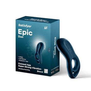 Imagem de Satisfyer Epic Duo Anel Peniano com Controle de Aplicativo - Anel Vibratório de Testículo e Pênis para Ereções Mais Longas e Fortes - Compatível com o aplicativo Satisfyer, À prova d'água