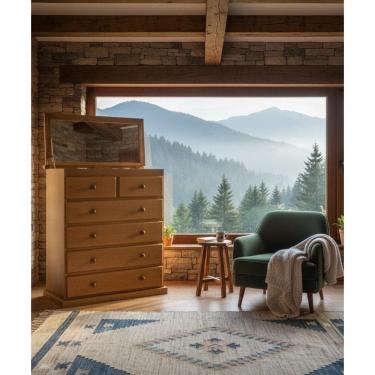 Imagem de Cômoda C/Espelho 1,02L x 55P x 1,20A - Móveis de Gramado