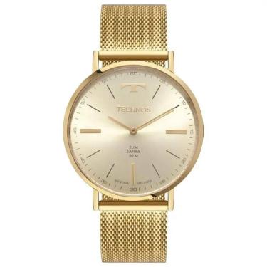 Imagem de Relógio Technos Masculino Ref: 2025lum/1x Slim Mesh Dourado