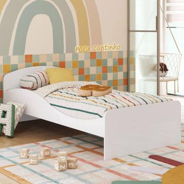 Imagem de Cama Infantil Lua 100% Mdf Branco Brilho - Móveis Peroba