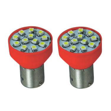 Imagem de Lâmpada Led Vermelho Smd 1 Pólo Luz De Ré Pisca Par