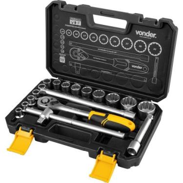 Imagem de Jogo De Soquetes Estriados 1/2 Até 32mm 18 Pçs Vonder